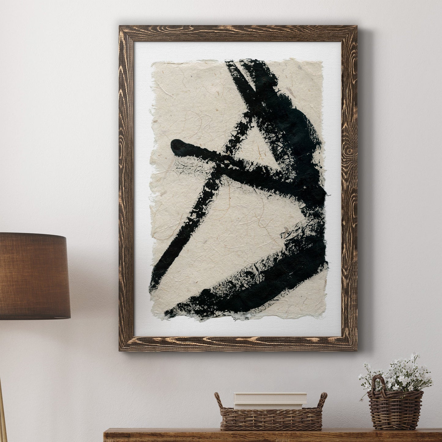 Lines Crossed I - Barnwood Framed Canvas Print