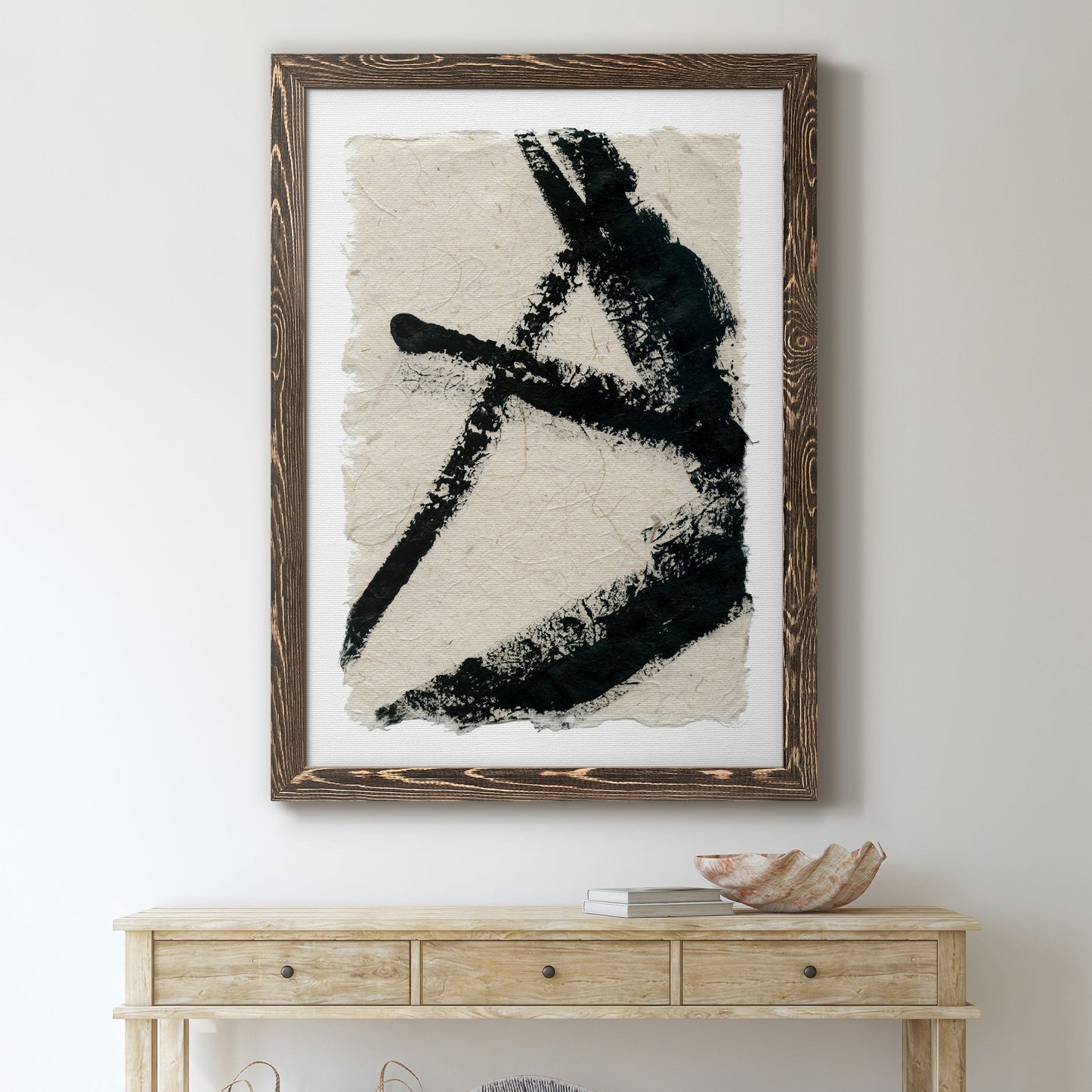 Lines Crossed I - Barnwood Framed Canvas Print