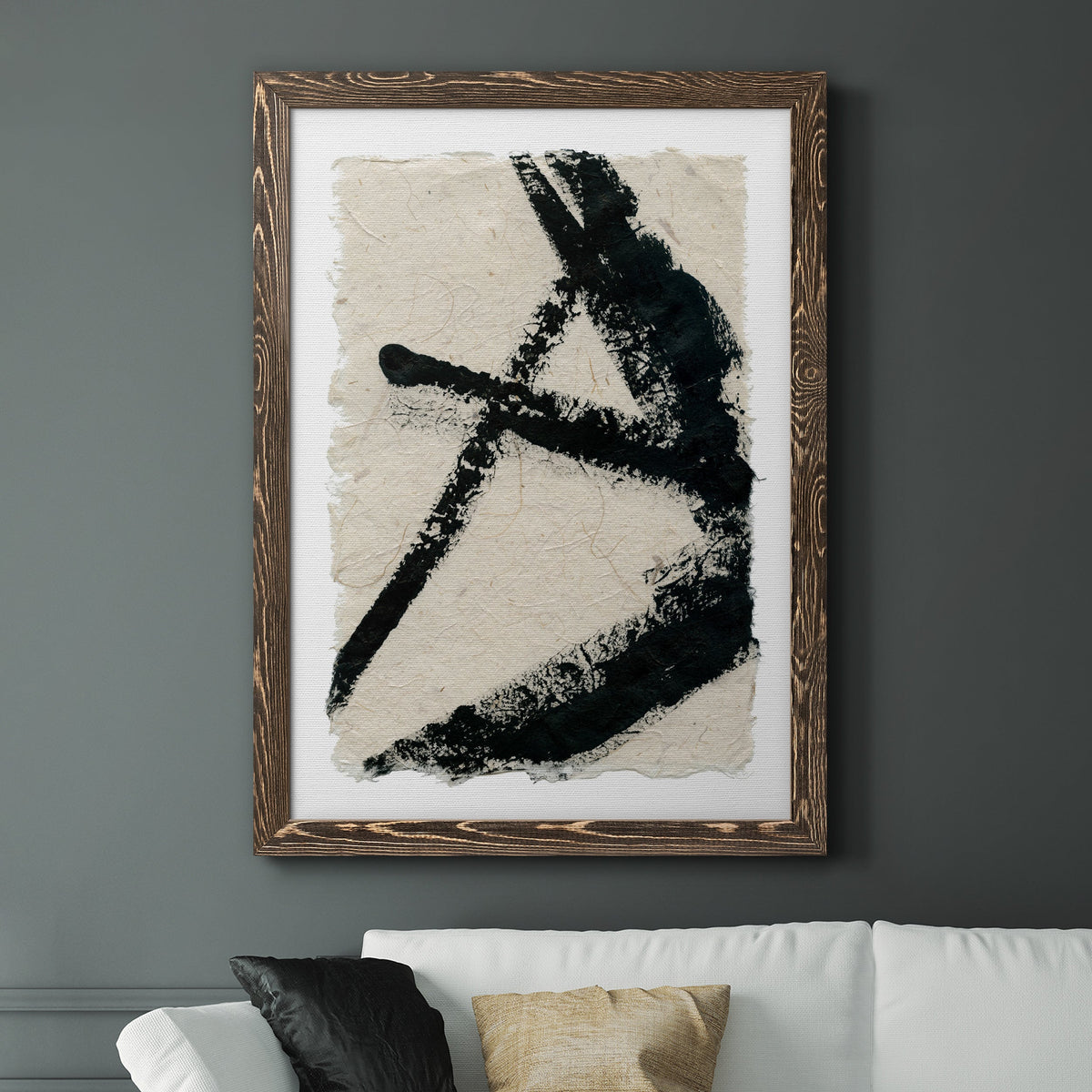 Lines Crossed I - Barnwood Framed Canvas Print