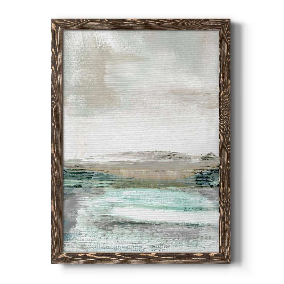 Summer Teal I - Barnwood Framed Canvas Print