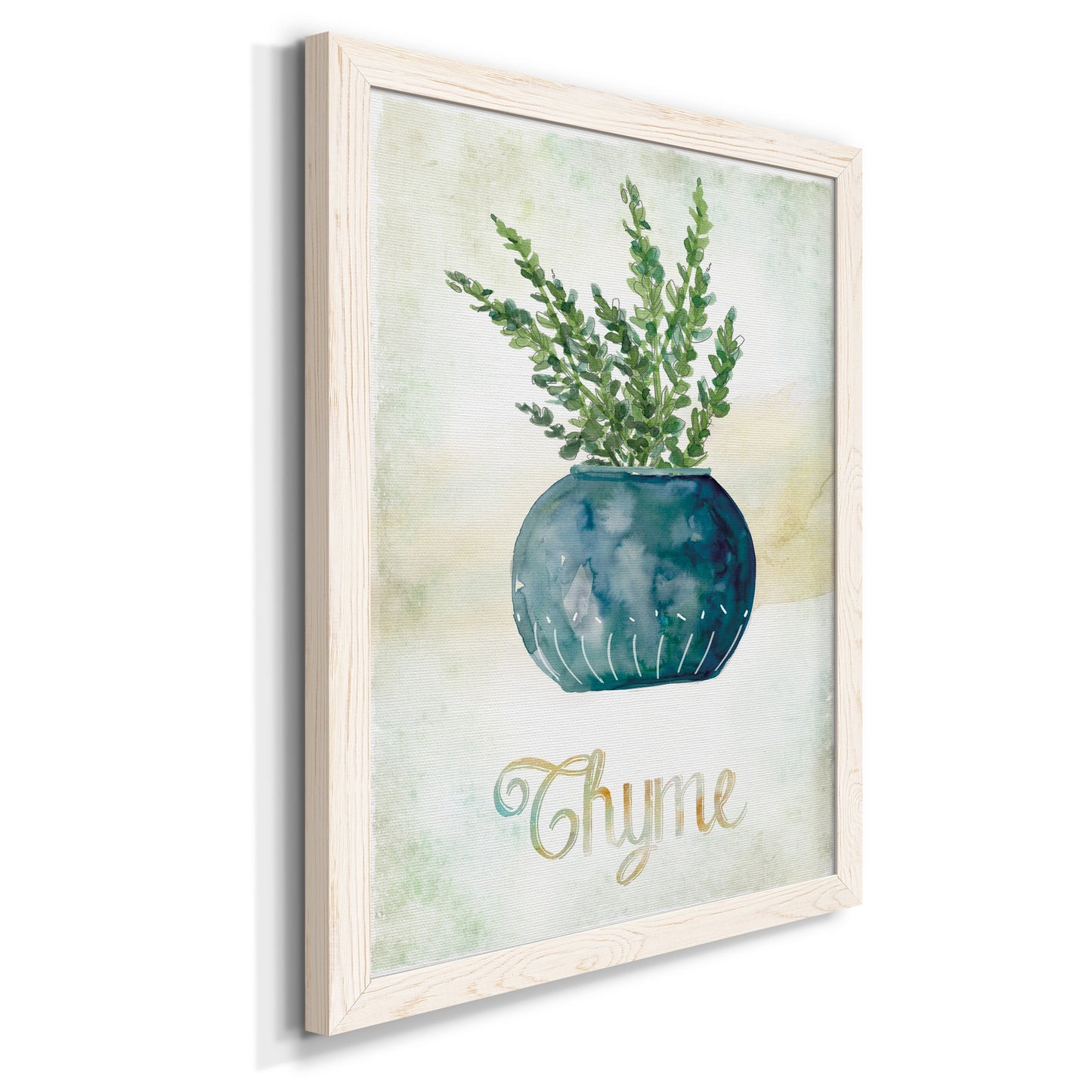 Potted Thyme - Barnwood Framed Canvas Print