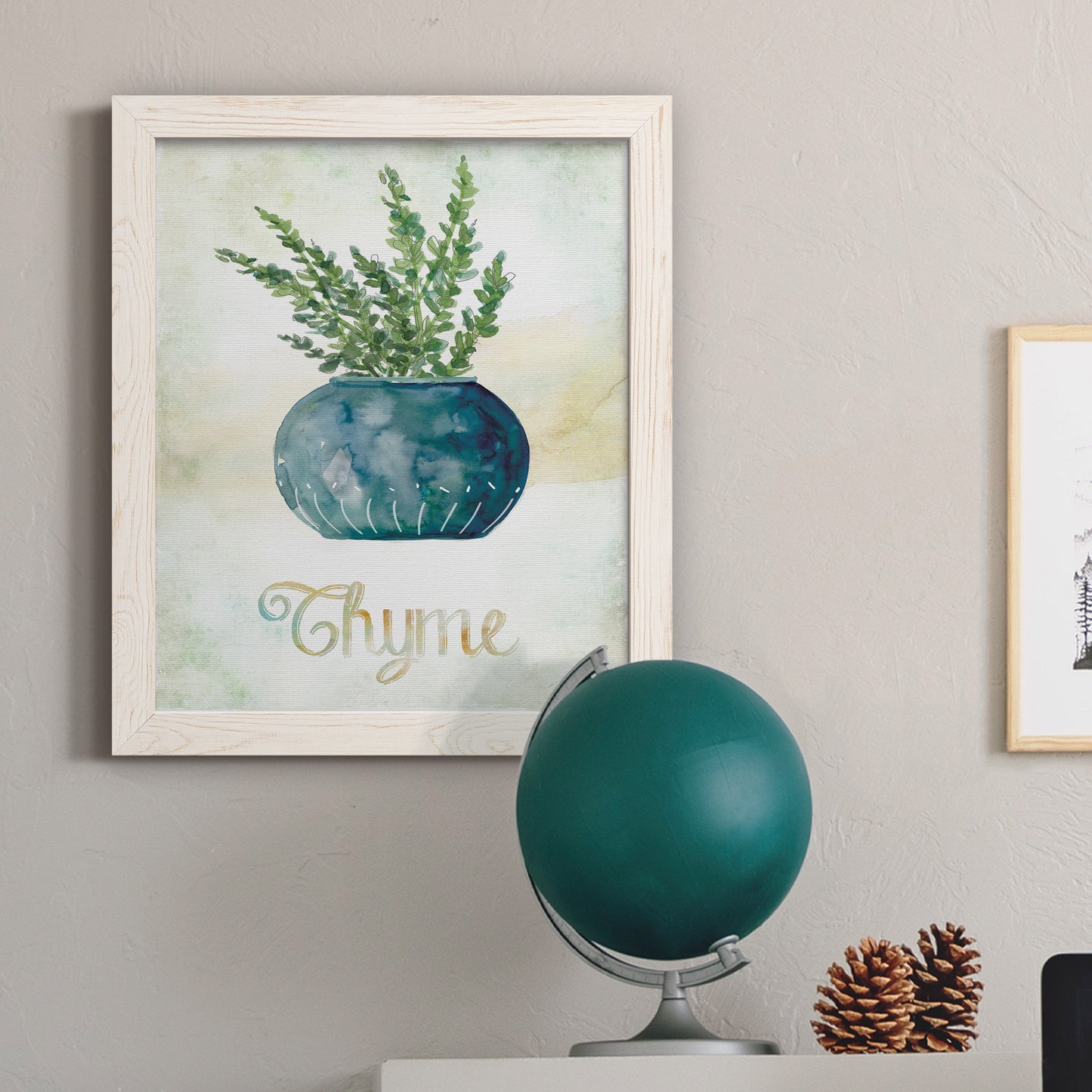 Potted Thyme - Barnwood Framed Canvas Print