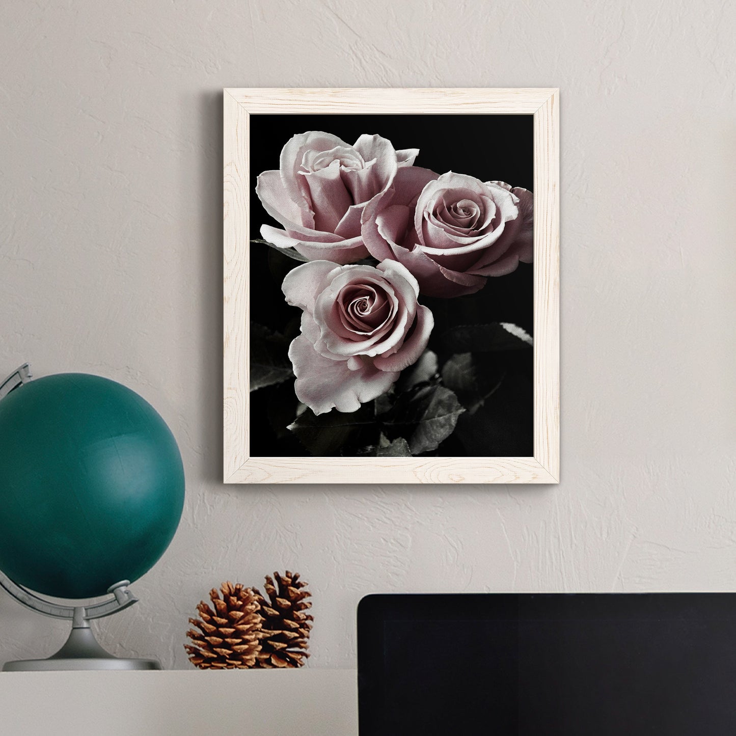 Rose Noir I - Barnwood Framed Canvas Print