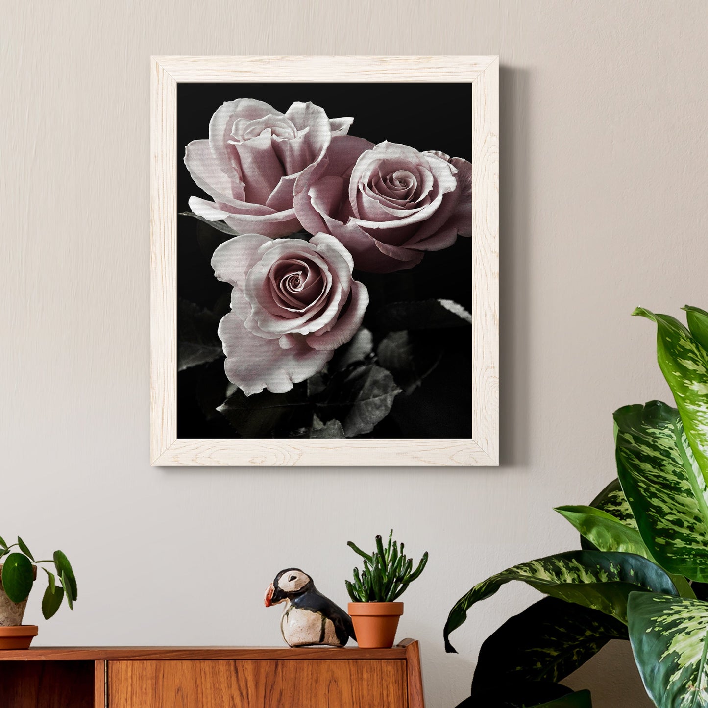Rose Noir I - Barnwood Framed Canvas Print