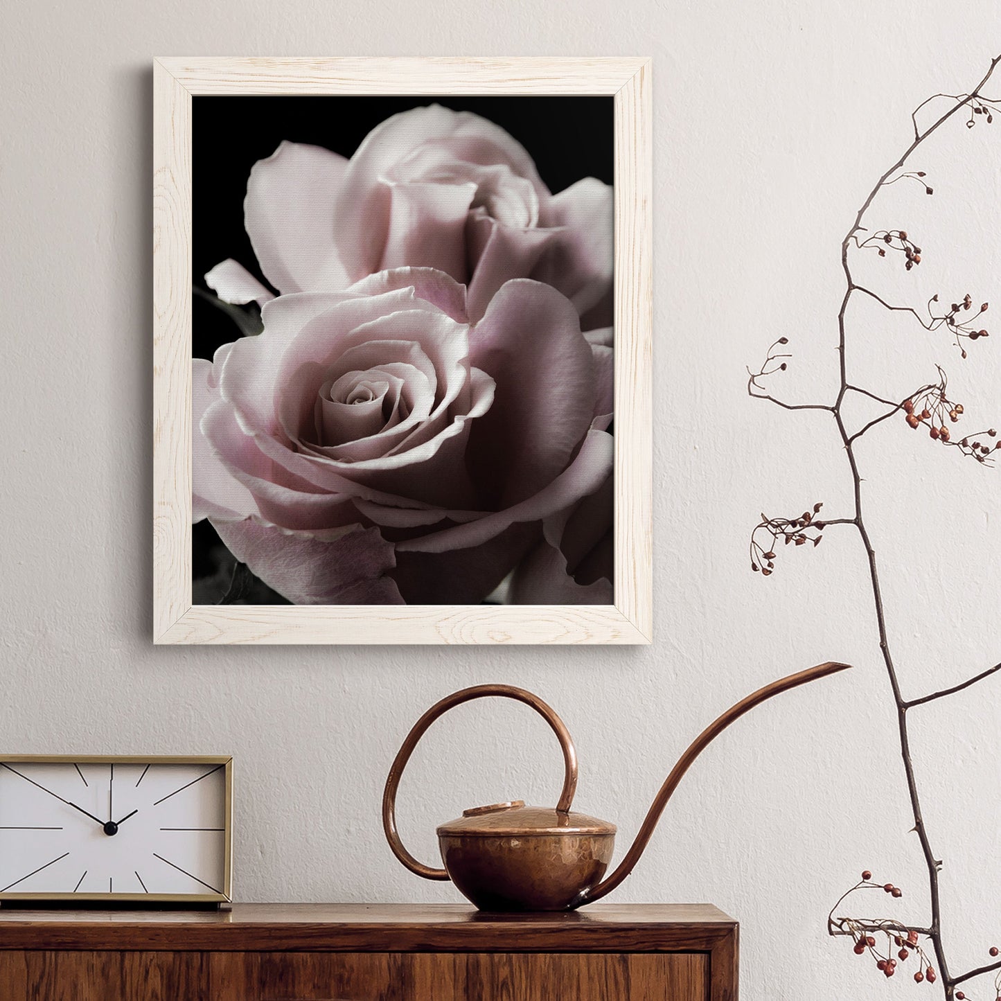 Rose Noir II - Barnwood Framed Canvas Print