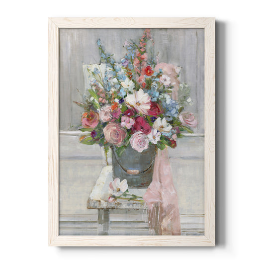 Sit Down For A Spell - Barnwood Framed Canvas Print