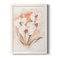 White and Coral Orchid I - Barnwood Framed Canvas Print