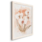 White and Coral Orchid I - Barnwood Framed Canvas Print