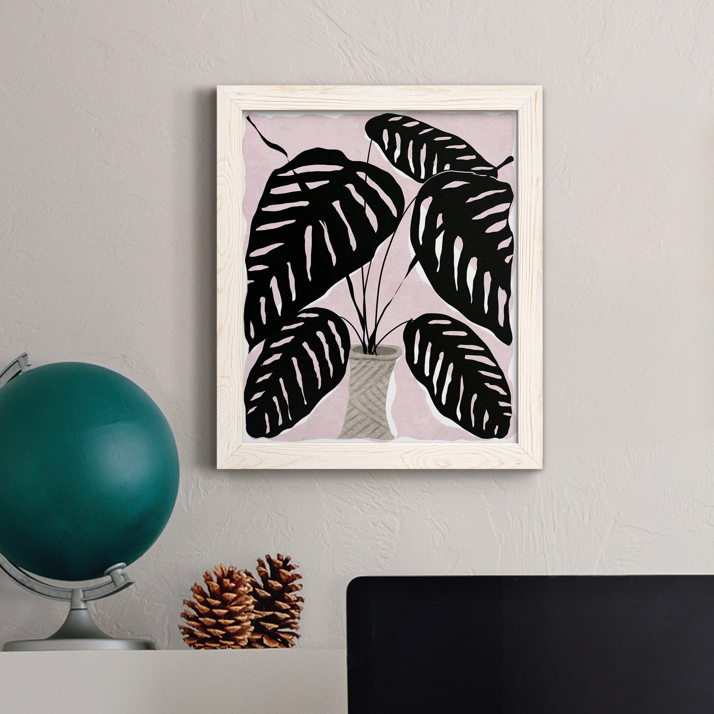 Potted Plant I - Barnwood Framed Canvas Print