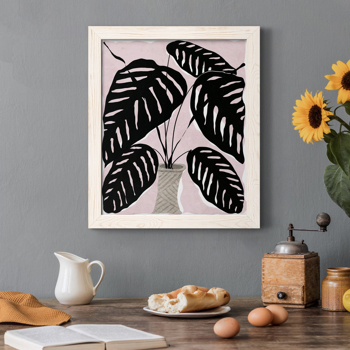 Potted Plant I - Barnwood Framed Canvas Print