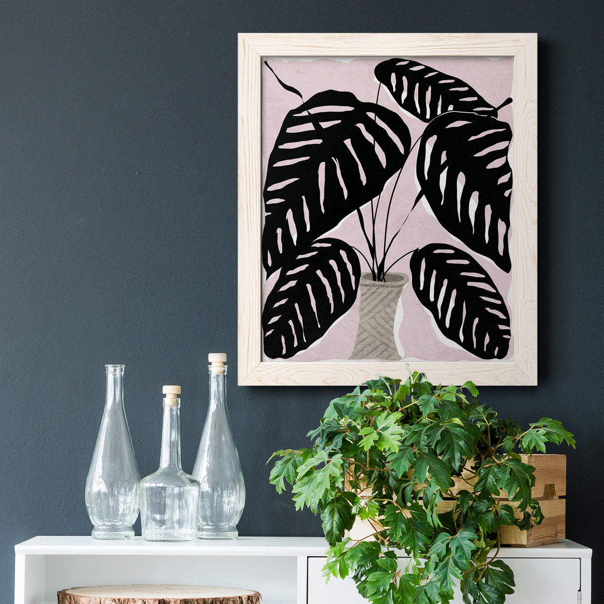Potted Plant I - Barnwood Framed Canvas Print