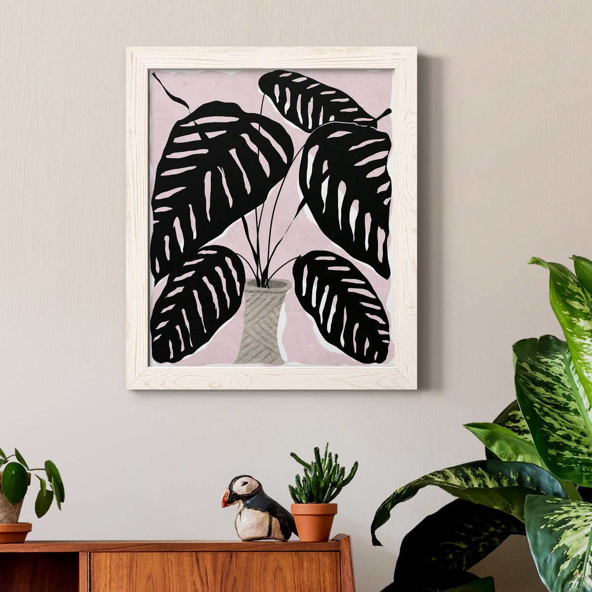 Potted Plant I - Barnwood Framed Canvas Print