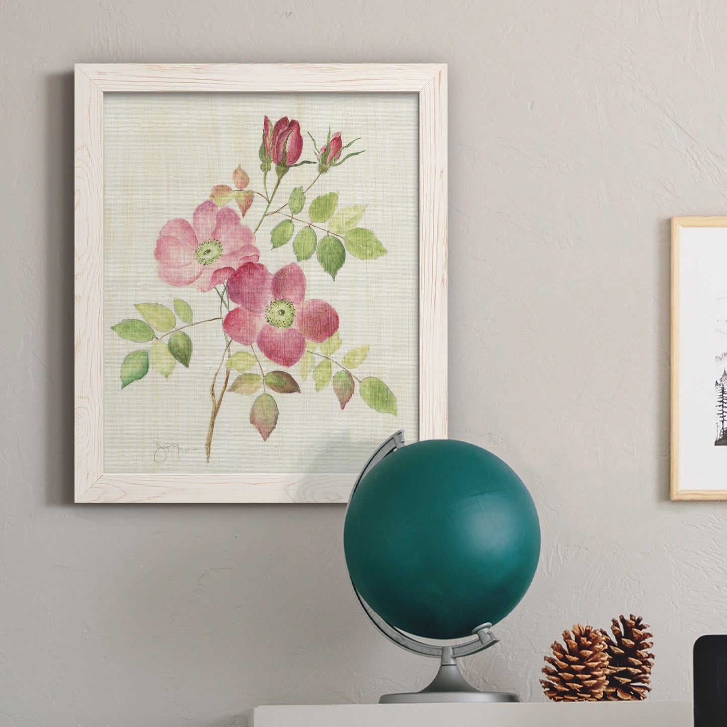 Dusty Rose I - Barnwood Framed Canvas Print