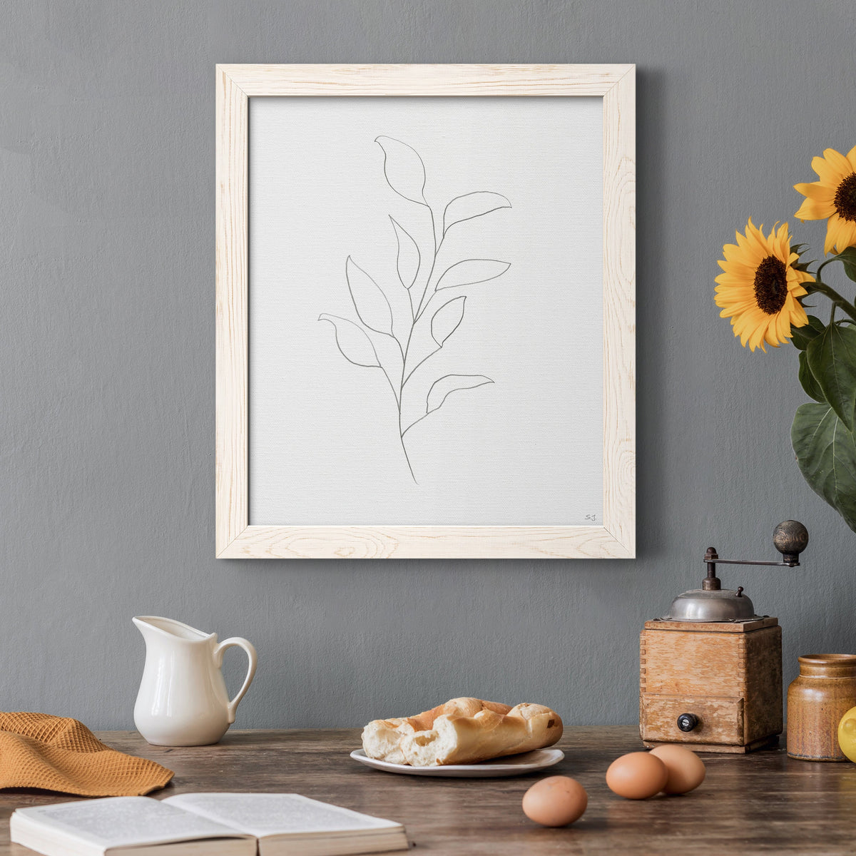 Botanical Gesture VI - Barnwood Framed Canvas Print
