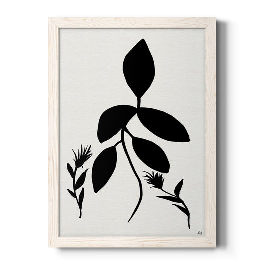 Silhouette Garden I - Barnwood Framed Canvas Print