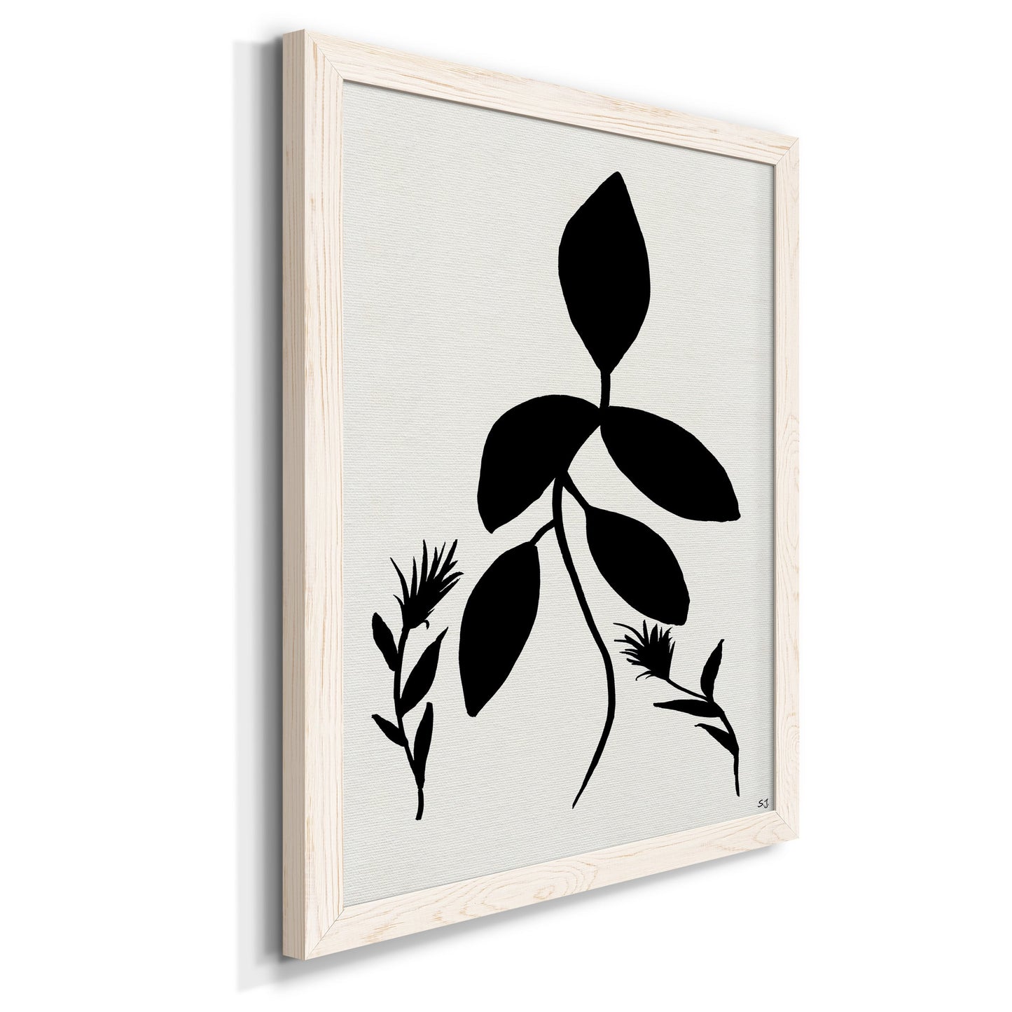 Silhouette Garden I - Barnwood Framed Canvas Print