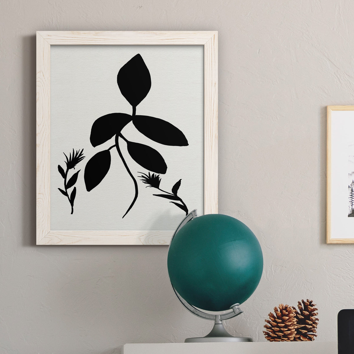 Silhouette Garden I - Barnwood Framed Canvas Print
