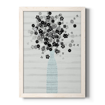 Bouquet of Black & White - Barnwood Framed Canvas Print