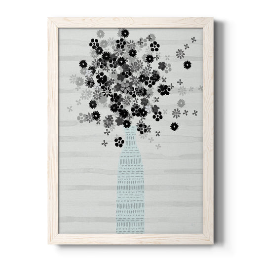 Bouquet of Black & White - Barnwood Framed Canvas Print