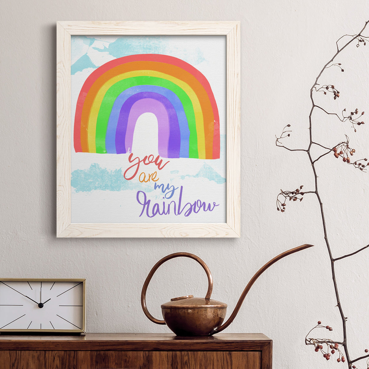 You Are My Rainbow - Barnwood Framed Canvas Print