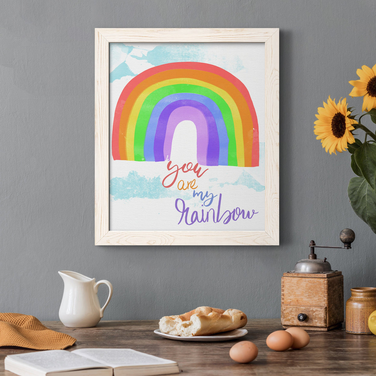 You Are My Rainbow - Barnwood Framed Canvas Print