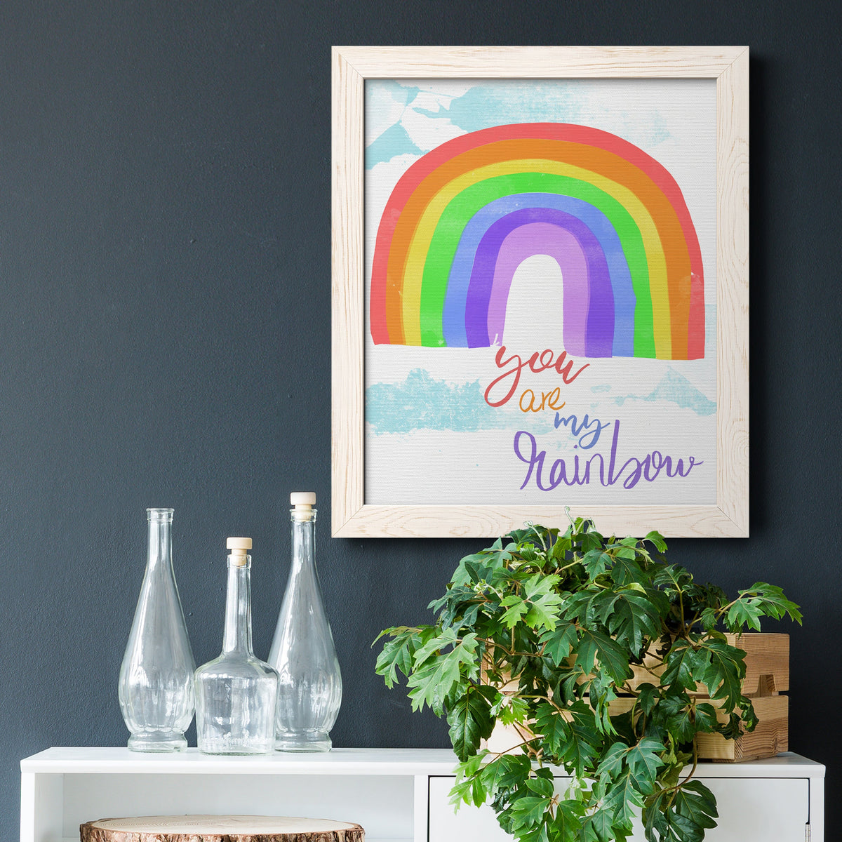 You Are My Rainbow - Barnwood Framed Canvas Print