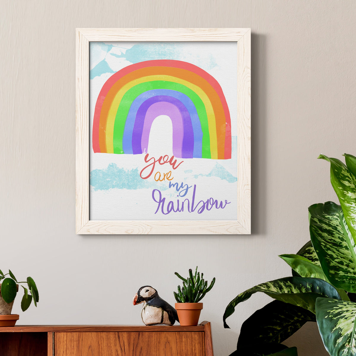 You Are My Rainbow - Barnwood Framed Canvas Print