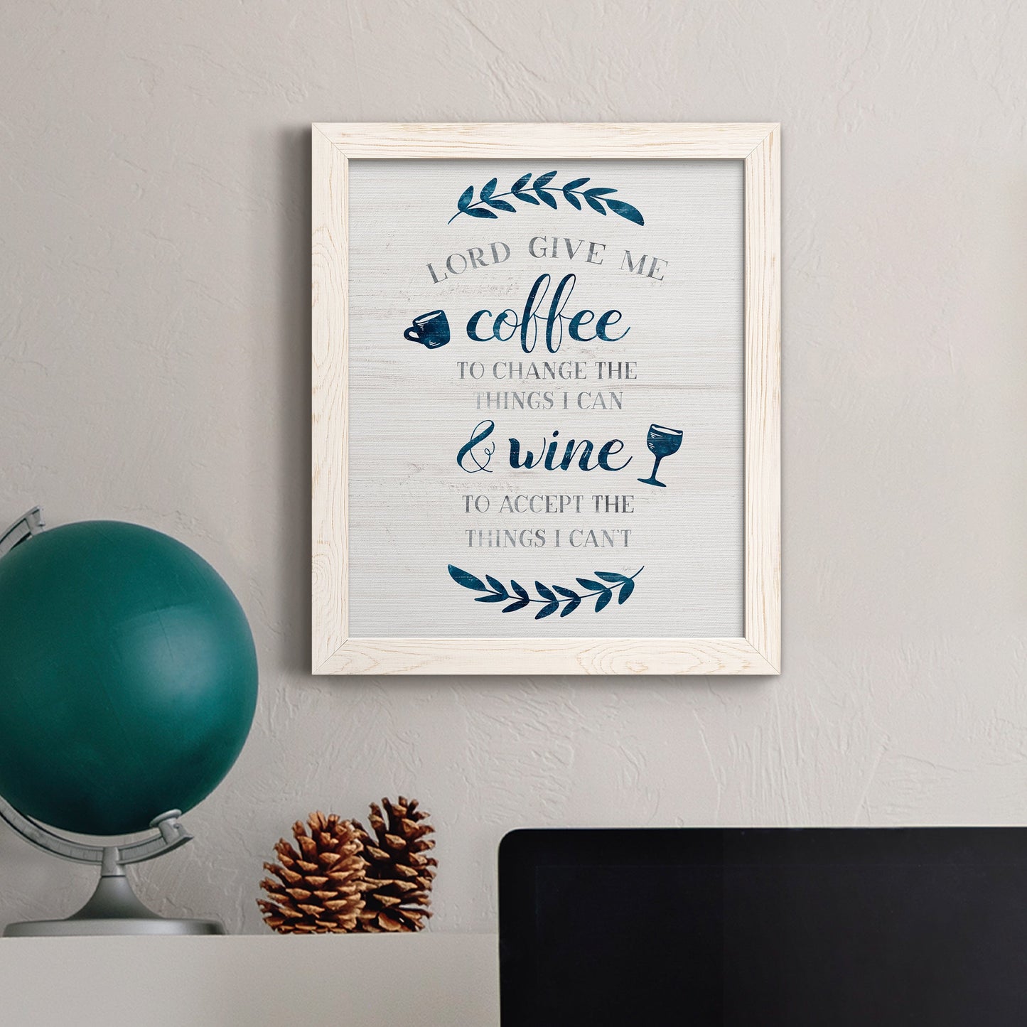 Coffee & Wine - Barnwood Framed Canvas Print