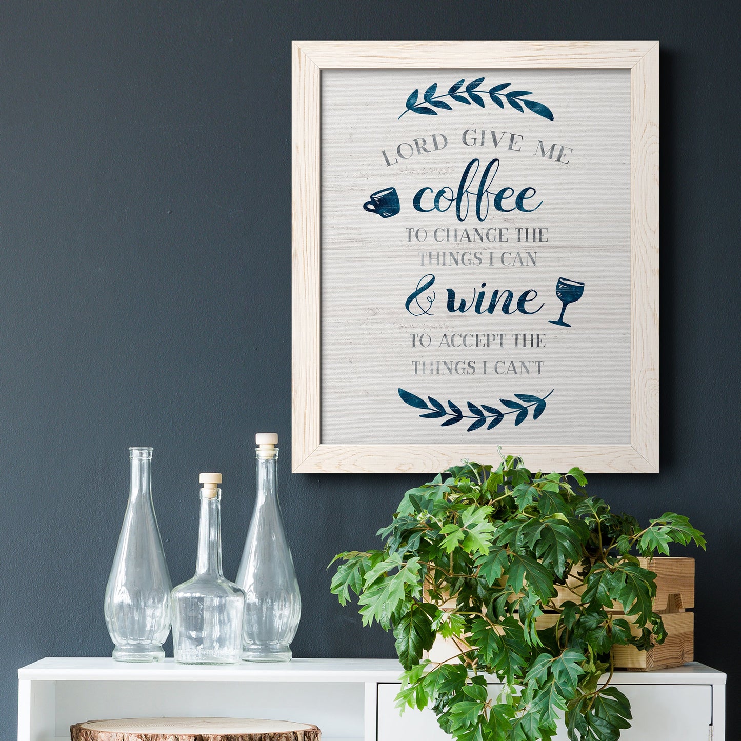Coffee & Wine - Barnwood Framed Canvas Print