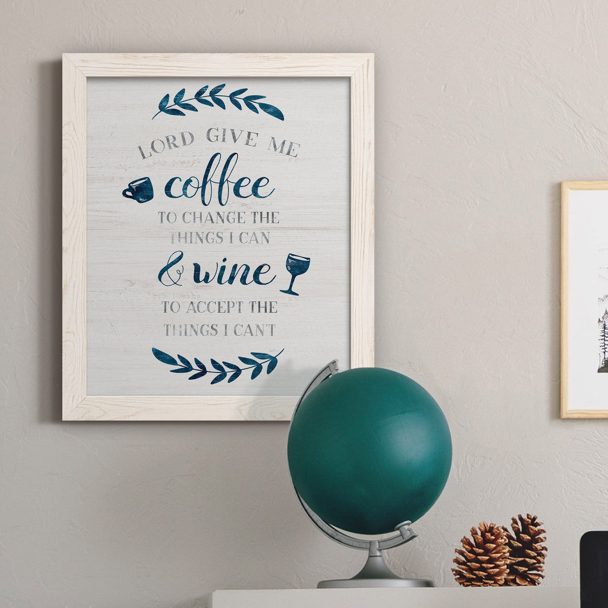 Coffee & Wine - Barnwood Framed Canvas Print