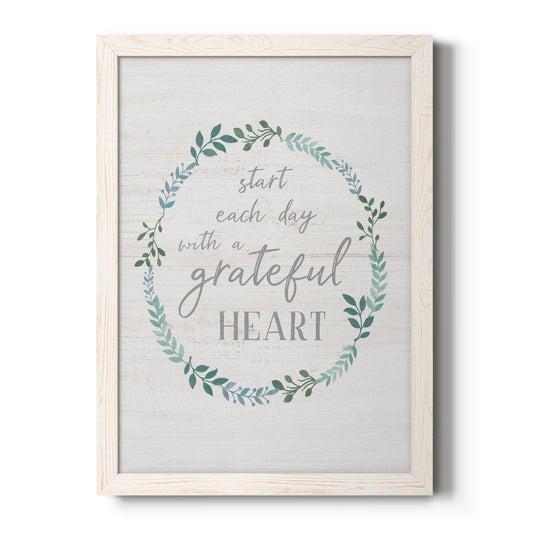 Start Each Day - Barnwood Framed Canvas Print