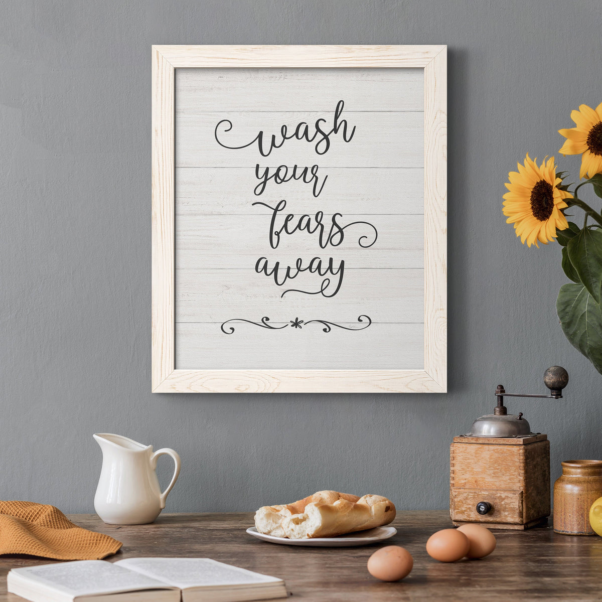 Wash Fears - Barnwood Framed Canvas Print