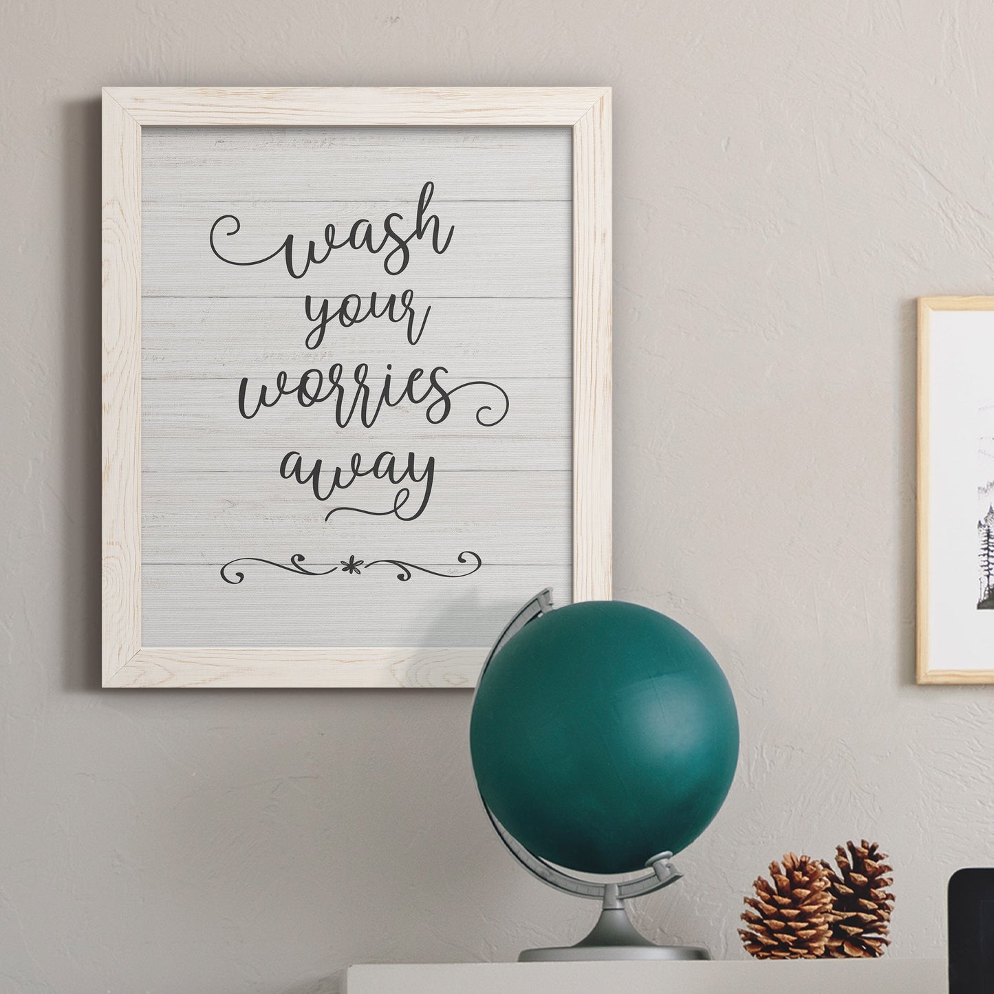 Wash Worries - Barnwood Framed Canvas Print