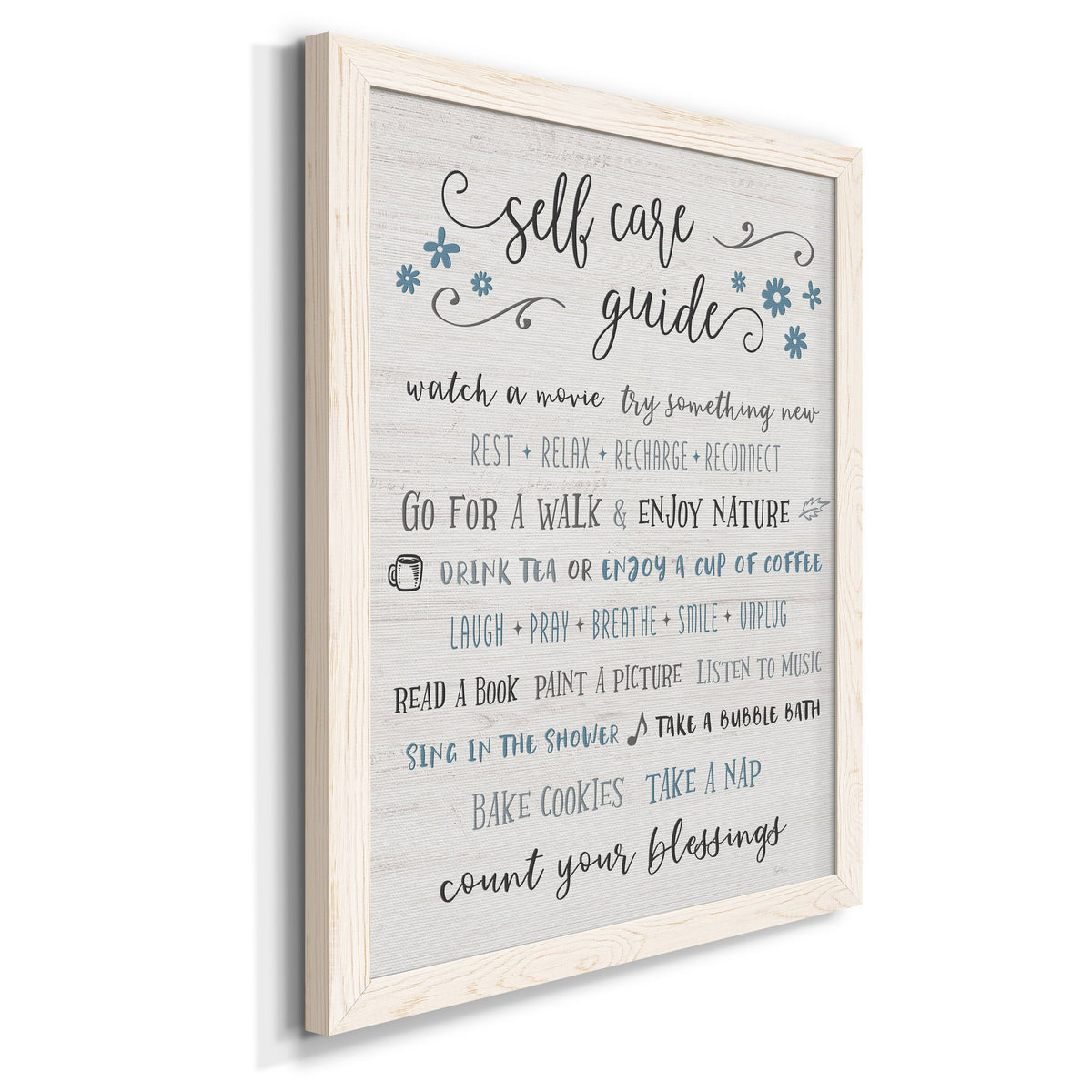 Guide to Self Care - Barnwood Framed Canvas Print
