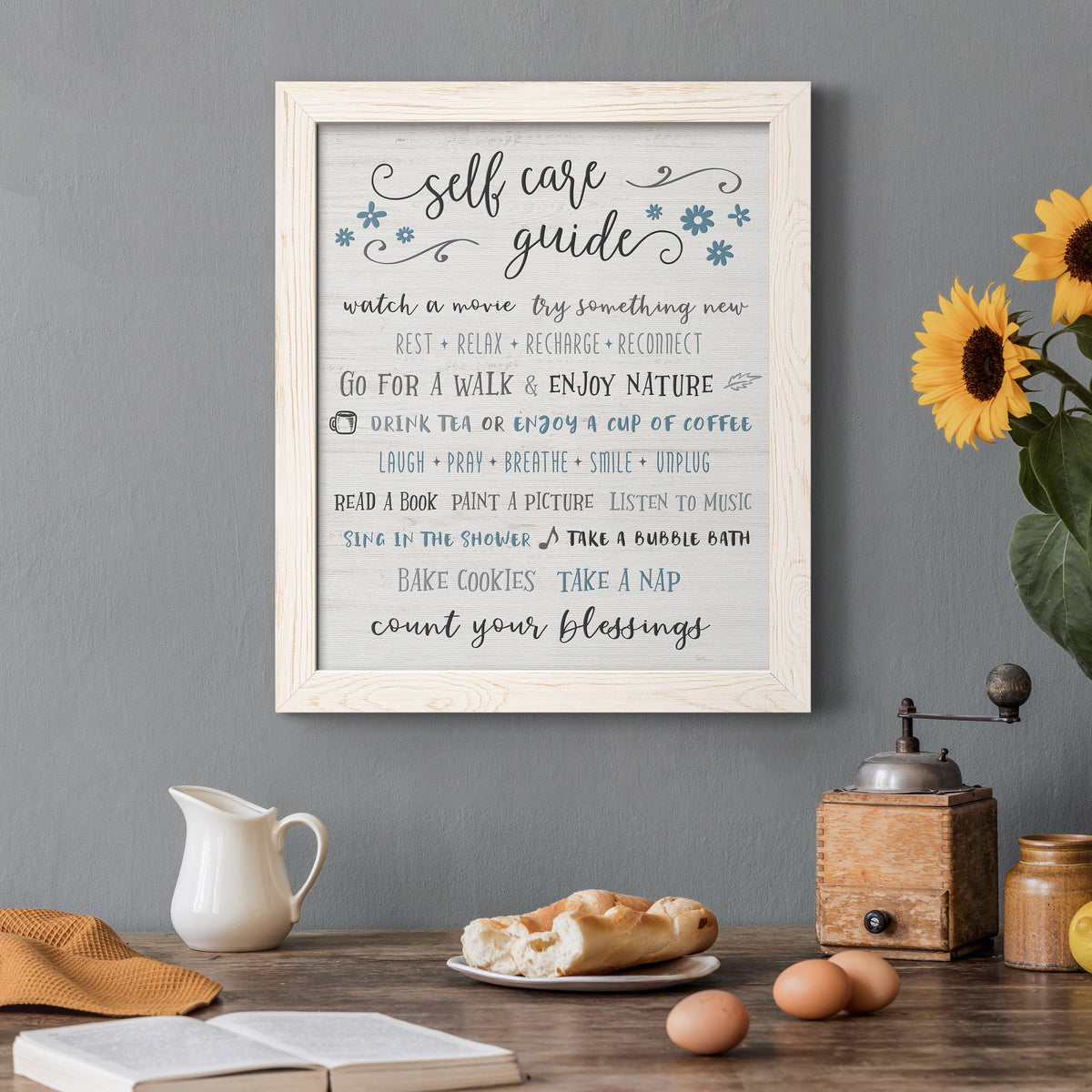 Guide to Self Care - Barnwood Framed Canvas Print
