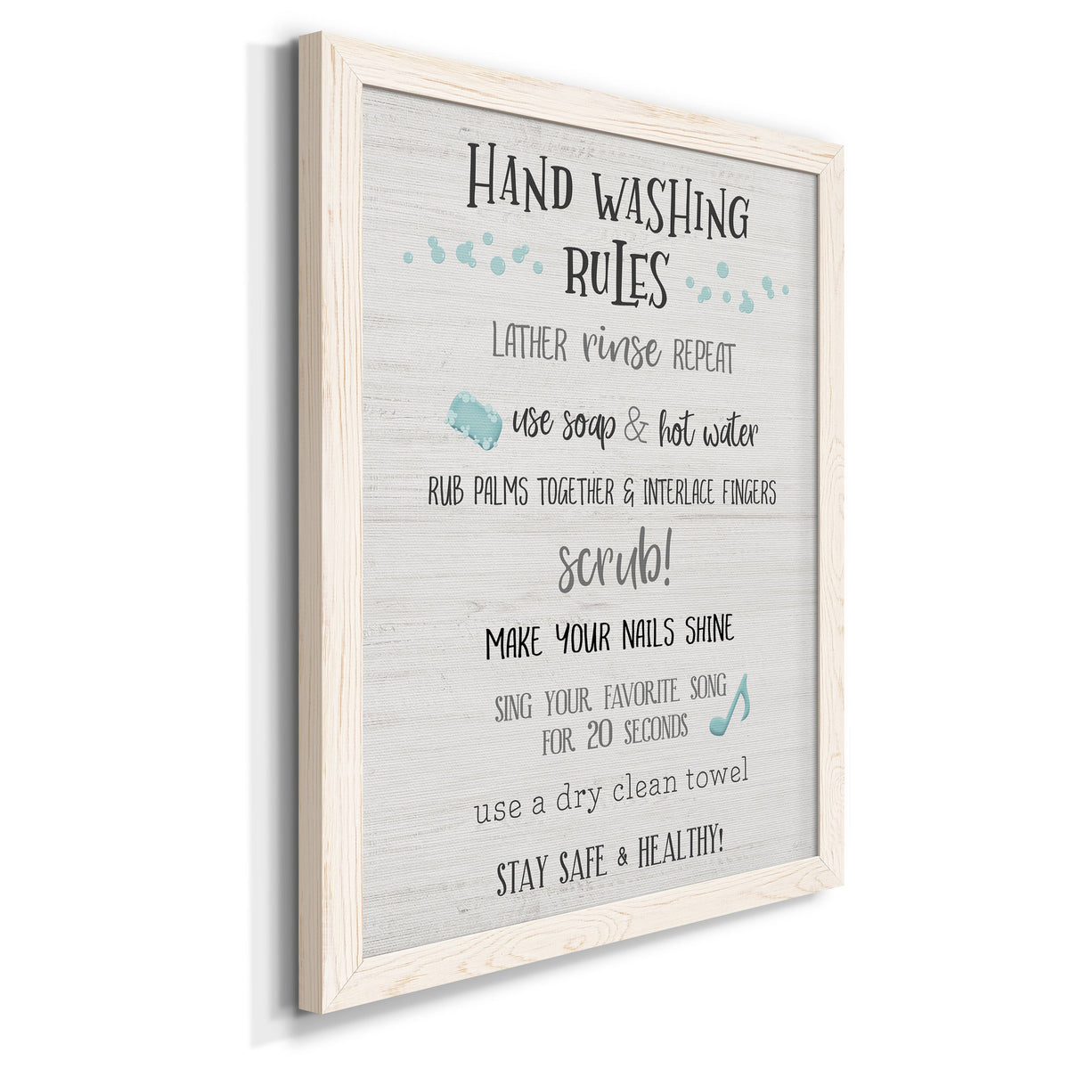 Stay Safe Rules - Barnwood Framed Canvas Print