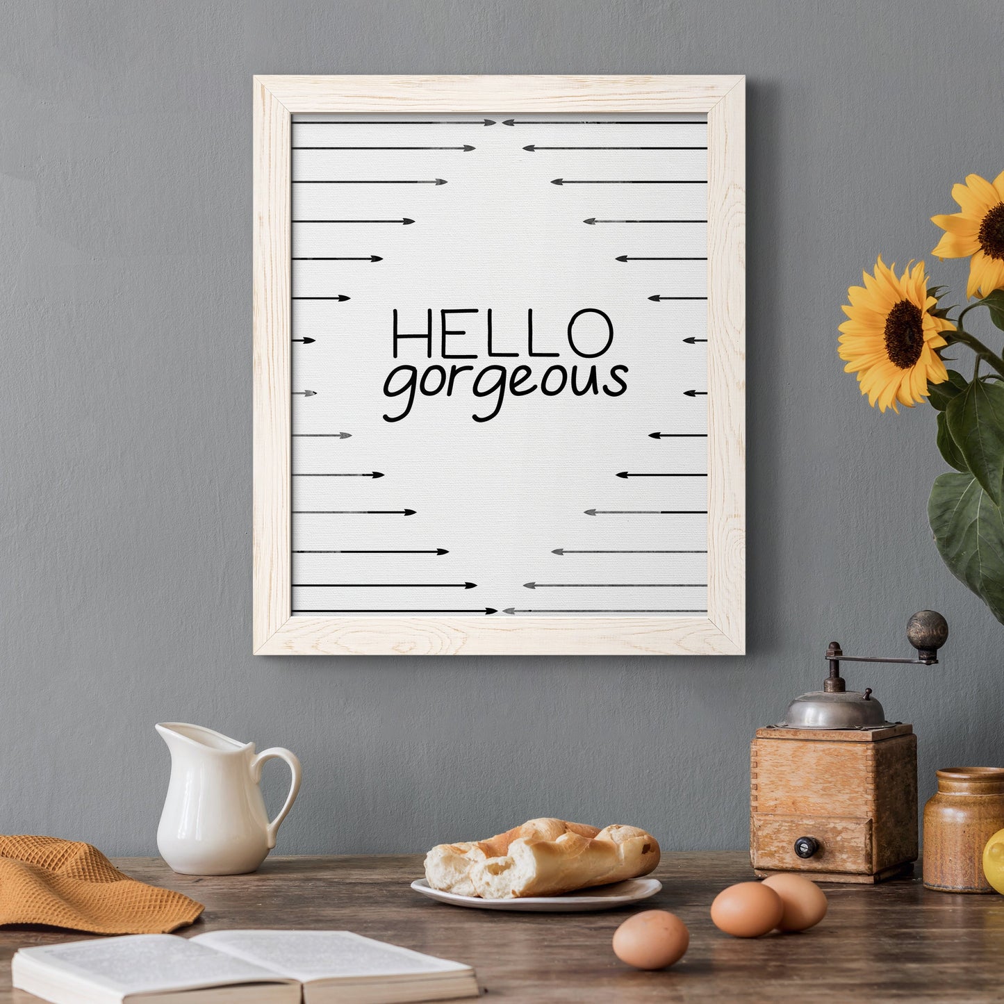 Hello Gorgeous - Barnwood Framed Canvas Print