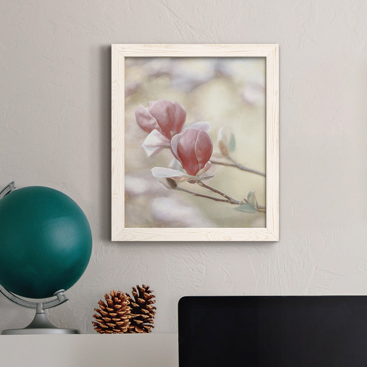 Blooming Hearts - Barnwood Framed Canvas Print