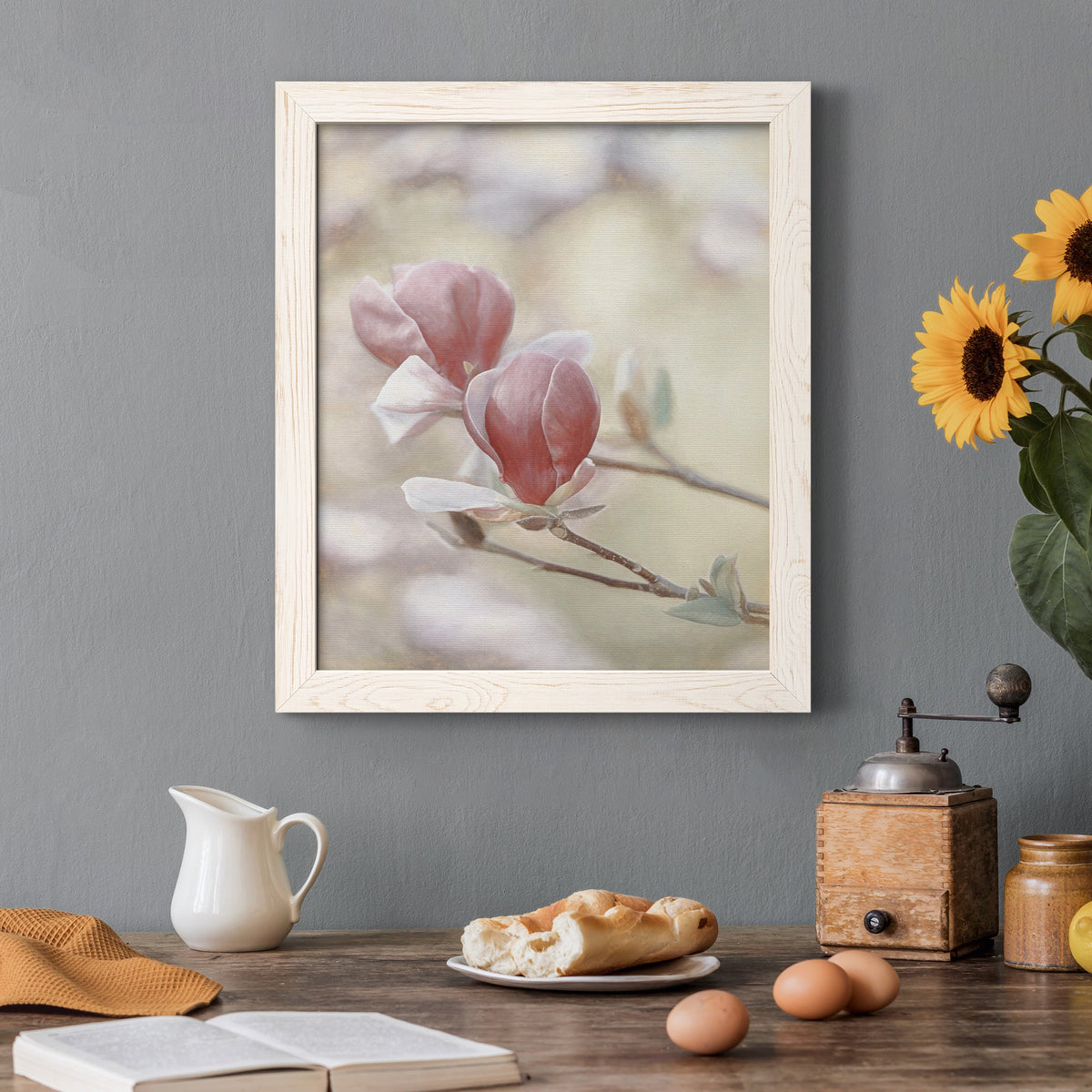 Blooming Hearts - Barnwood Framed Canvas Print