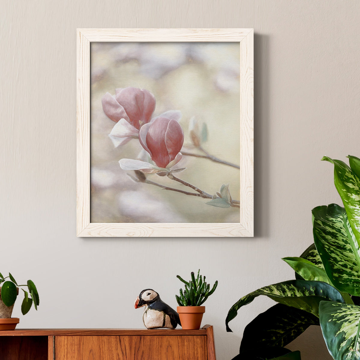 Blooming Hearts - Barnwood Framed Canvas Print