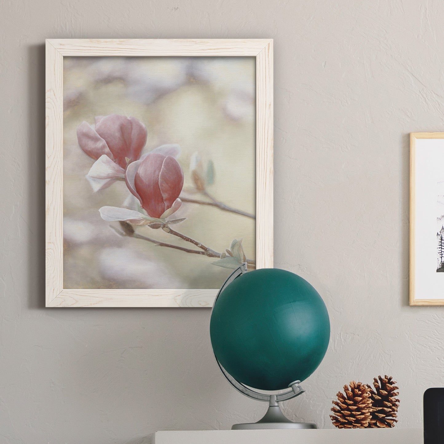 Blooming Hearts - Barnwood Framed Canvas Print