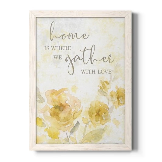 Gather with Love - Barnwood Framed Canvas Print