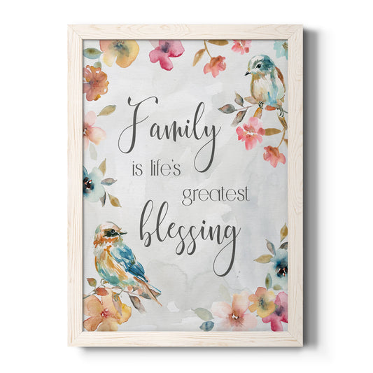 Spring Bird Blessing - Barnwood Framed Canvas Print