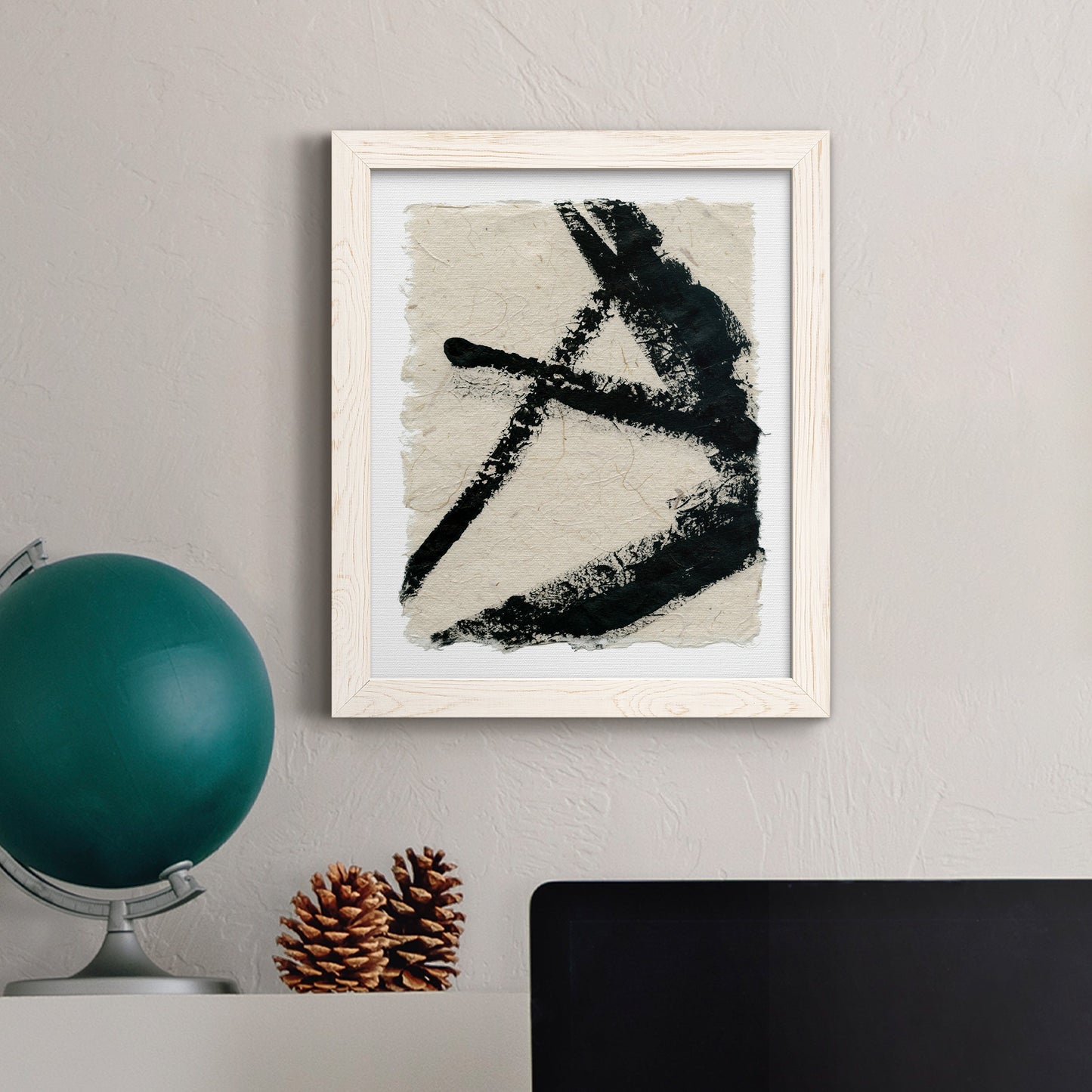 Lines Crossed I - Barnwood Framed Canvas Print