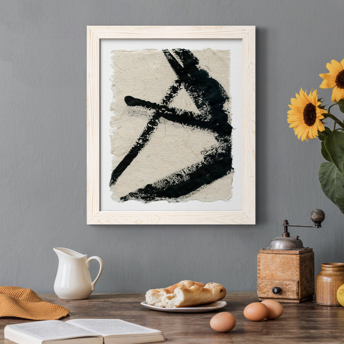 Lines Crossed I - Barnwood Framed Canvas Print