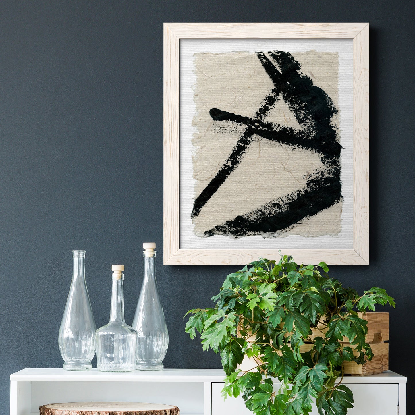 Lines Crossed I - Barnwood Framed Canvas Print