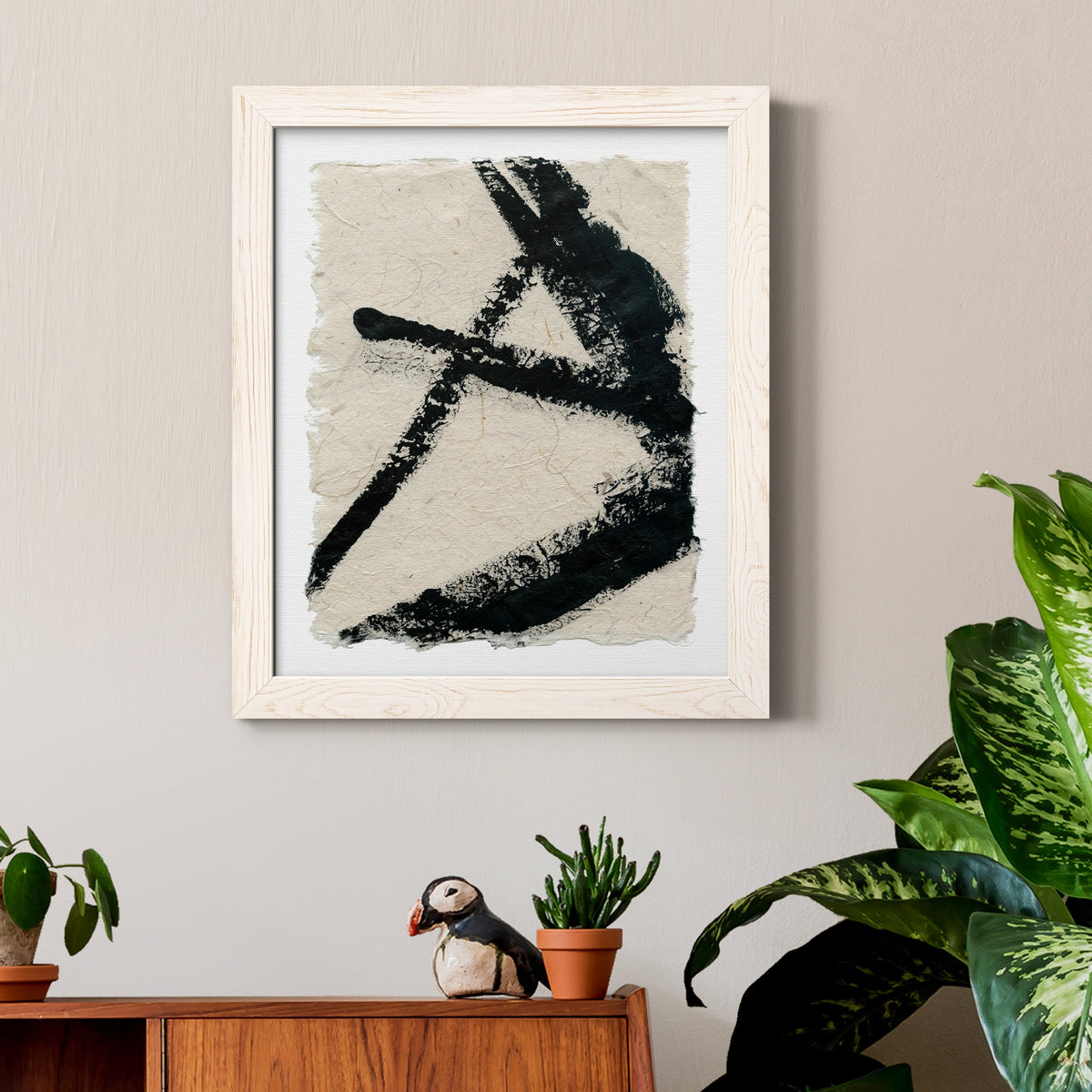 Lines Crossed I - Barnwood Framed Canvas Print