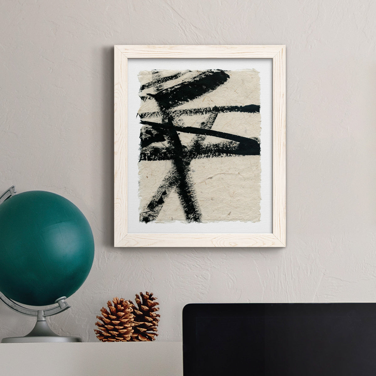 Lines Crossed III - Barnwood Framed Canvas Print