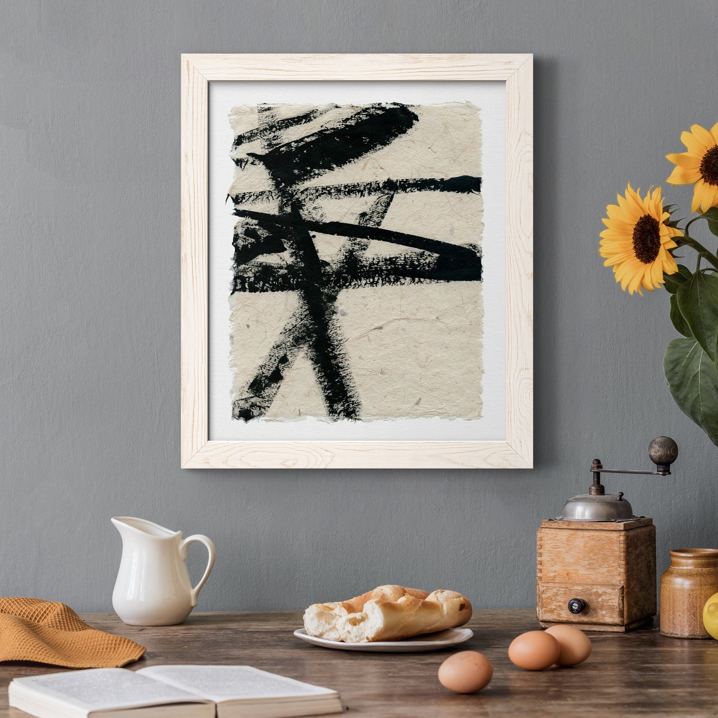 Lines Crossed III - Barnwood Framed Canvas Print