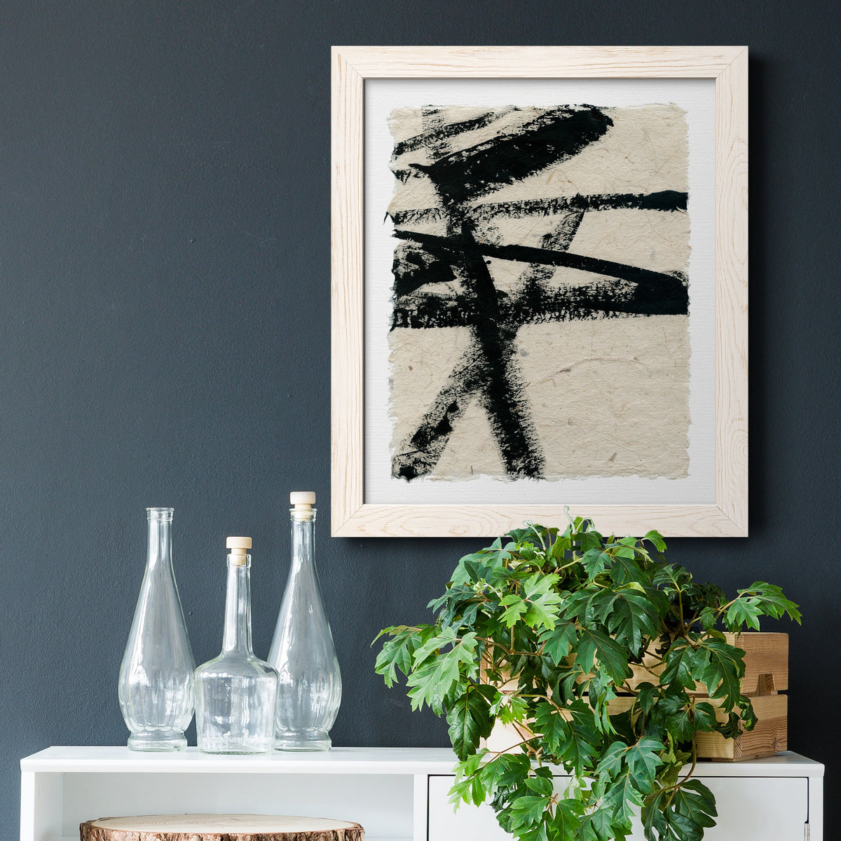 Lines Crossed III - Barnwood Framed Canvas Print
